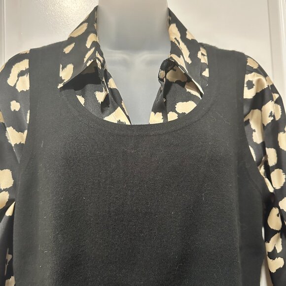 Ann Taylor Loft Black Scoop Neck Sleeveless Pullover Vest/Top, Size XL - Picture 3 of 11